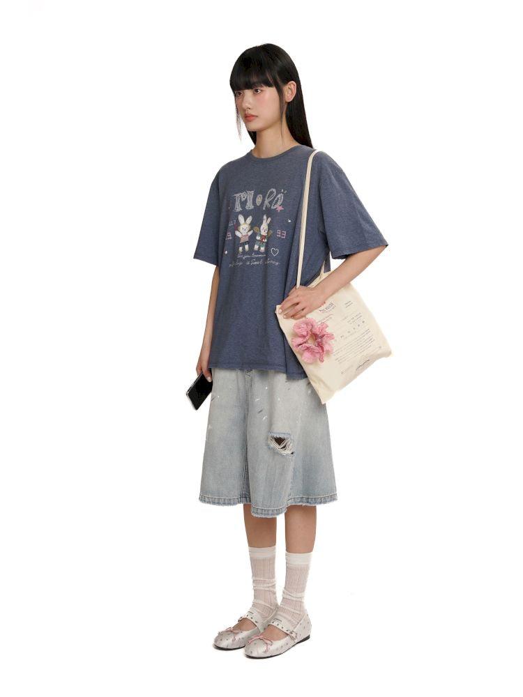 Soft collar worn Loose short-sleeved T-shirt【s0000012544】