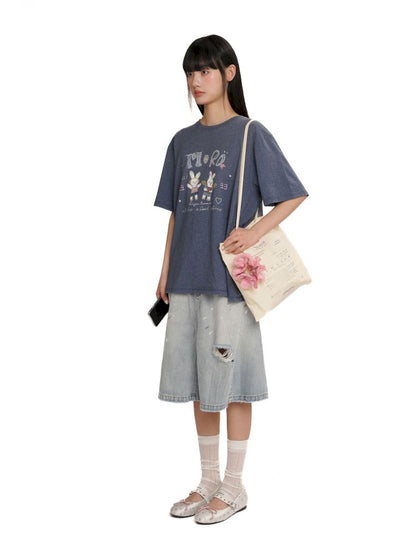 Soft collar worn Loose short-sleeved T-shirt【s0000012544】