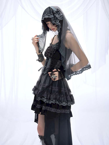 Dark Lolita Lace Mesh Sundress Dress【s0000014684】
