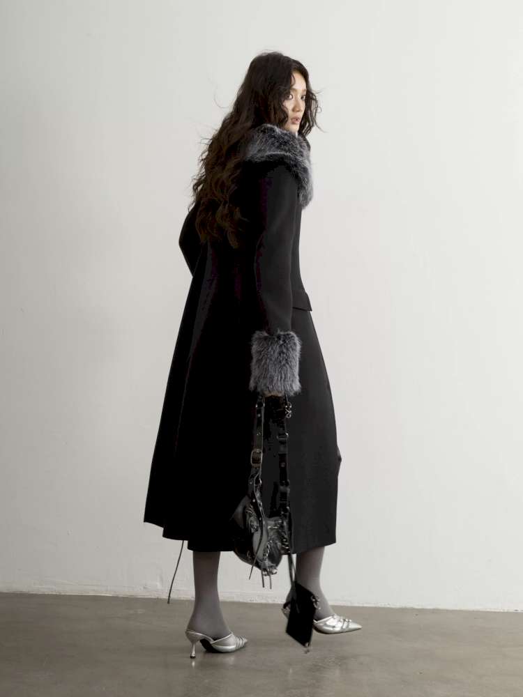 Diagonal Collar Waist Woolen Coat【s0000015197】