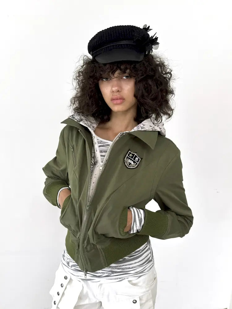 Fake Two-Piece Zipper Short Jacket【s0000014197】