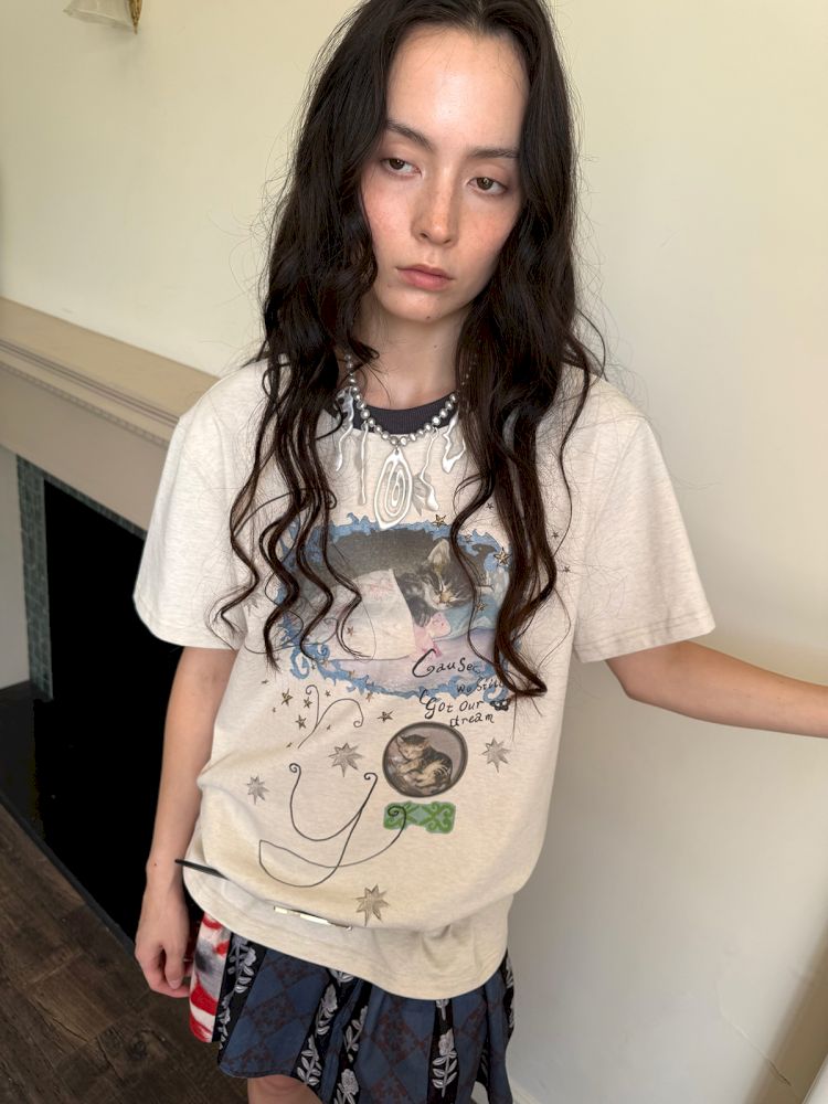 Cute Printed Short Sleeve Loose T-Shirt【s0000013510】