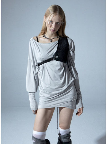 Drawstring One Shoulder T-Shirt【s0000011277】