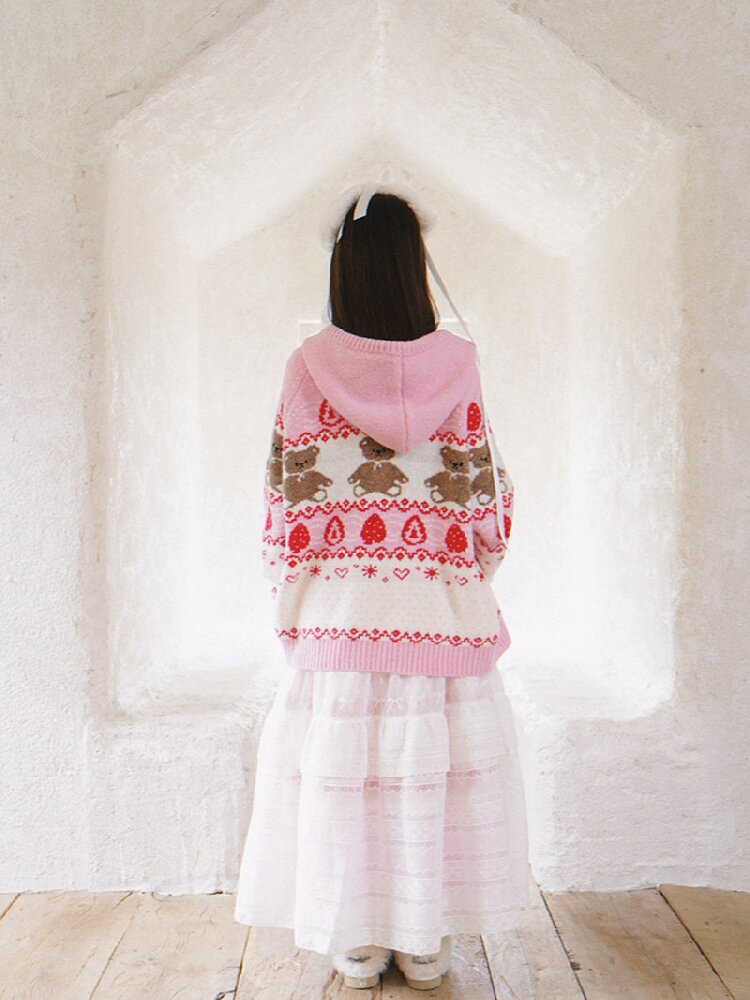 Bear Cake Fair Isle Cardigan【s0000018537】