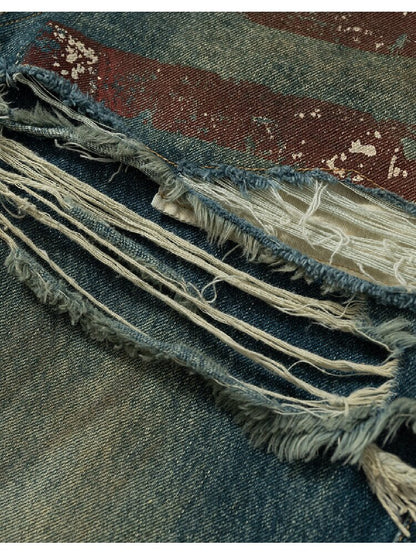Nostalgic Print Fake Two Denim【s0000015931】