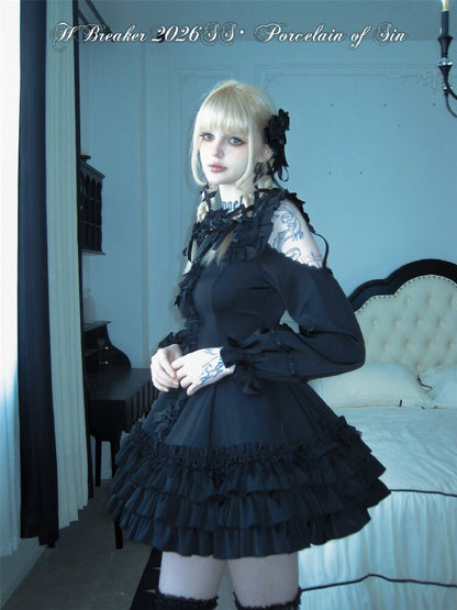 Satin Short Long Sleeve Skirt【s0000016389】