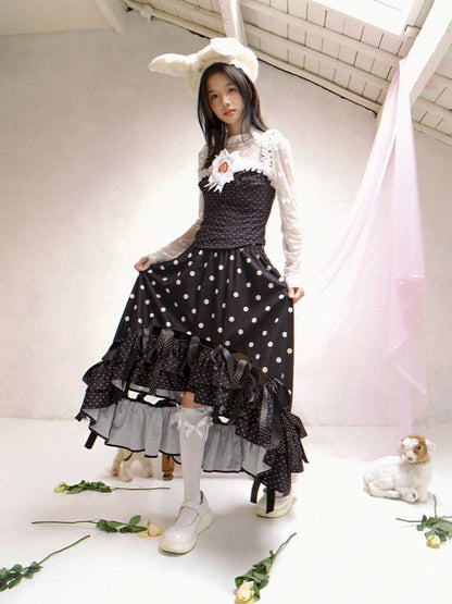 Asymmetric Bow Midi Skirt【s0000014525】