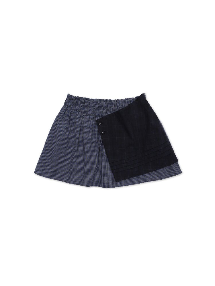 Tuck Pleated Faux Two-Piece Skirt【s0000017420】