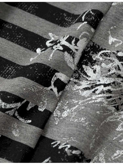 Striped Print Loose Bat Sleeve Dress【s0000014658】