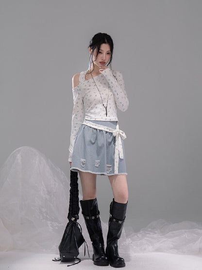 Flower Shadow White Knitwear【s0000015733】