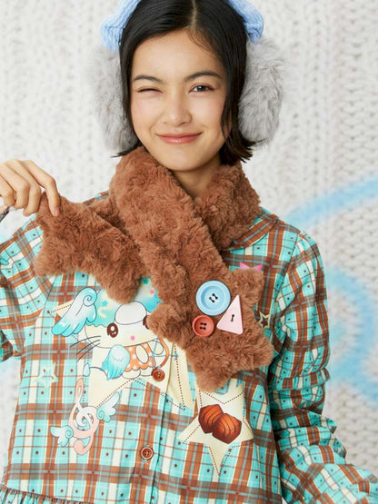 Star Y2K Plush Versatile Two-Tone Scarf【s0000014855】