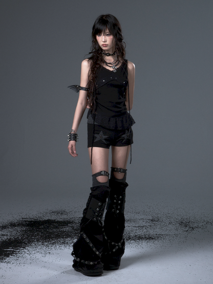 Lace Hooded Sleeveless Tank Top【s0000012339】