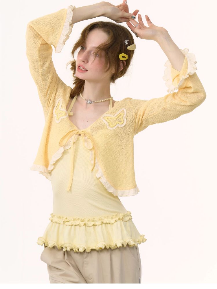 Butterfly Lace Knit Cardigan【s0000012229】