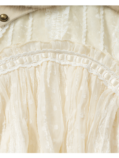 Vintage Lace Irregular Velvet Skirt【s0000014930】