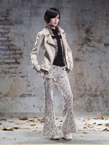 Fur Collar Stylish Slim-Fit Leather Jacket【s0000014481】