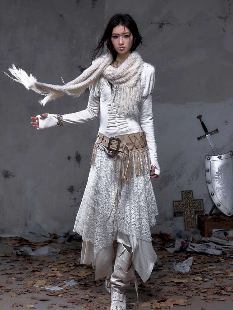 Lace Slimming Patchwork Knit Dress【s0000014467】