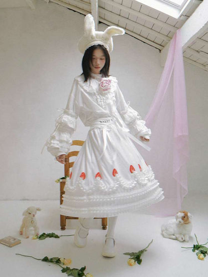 Strawberry Print Two-piece Skirt Dress【s0000014936】