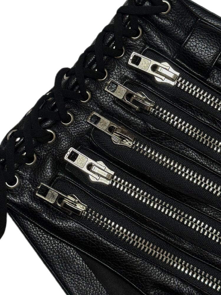 Multi Zip Strap Rivet Shorts【s0000016949】