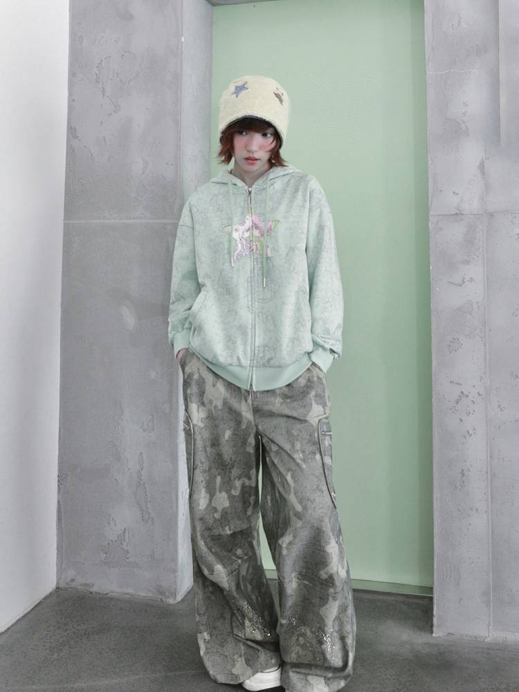 Rhinestone Paratrooper Camo Pants【s0000014449】