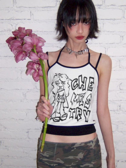 Fake two-piece manga camisole【s0000012425】