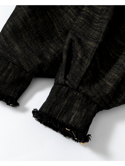 Punk Plaid Denim Bat Woolen Coat【s0000014929】