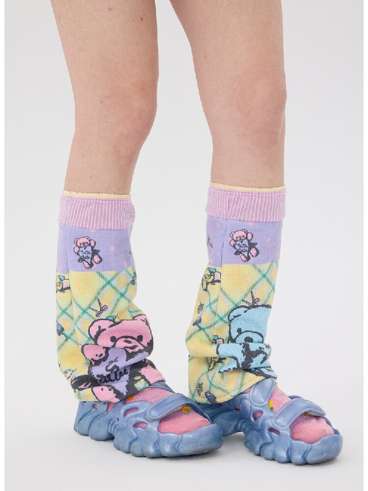 Bear Print Lace Stack Socks【s0000016708】