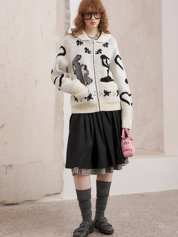 Fair Isle Autumn Knit Cardigan Jacket【s0000014388】