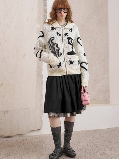 Fair Isle Autumn Knit Cardigan Jacket【s0000014388】