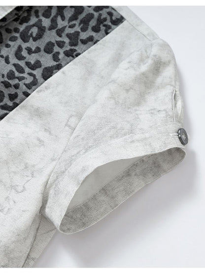 Short Sleeve Fake Two Piece Spliced Shirt Dress【s0000013466】