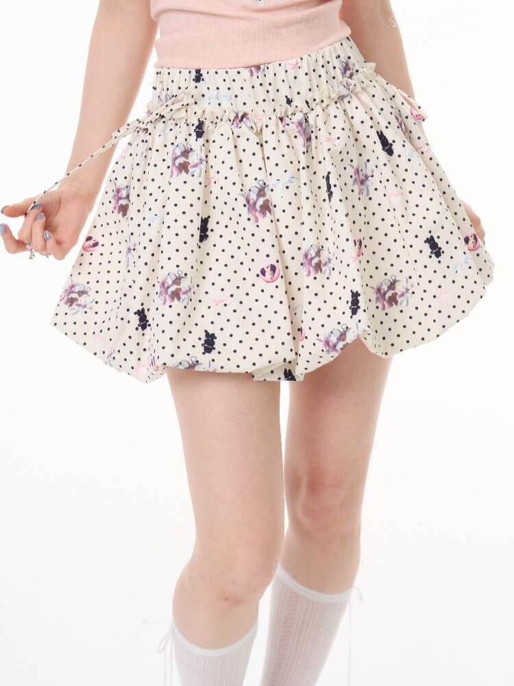 Rabbit Polka Dot Bud Pocket Skirt【s0000016624】