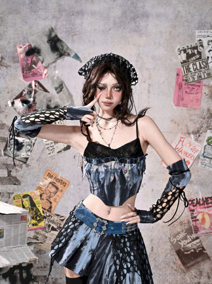 Irregular Pleated Low Waist Half Body Skirt【s0000013502】