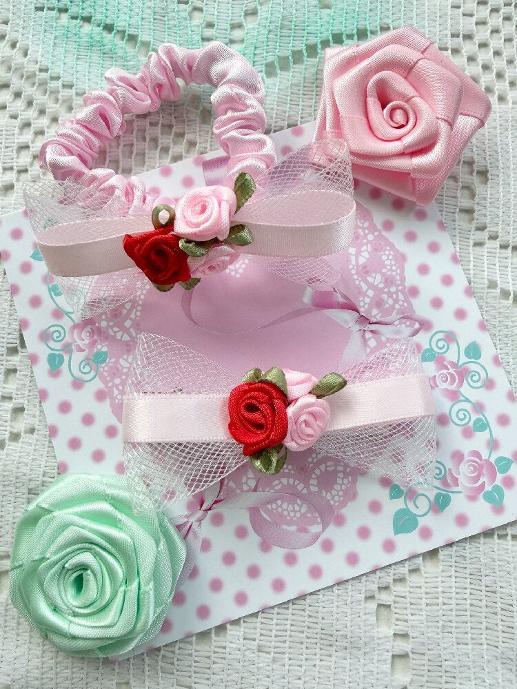 Traditional Rose Bow Hair Clip Tie【s0000017465】