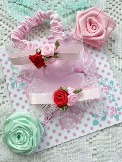 Traditional Rose Bow Hair Clip Tie【s0000017465】