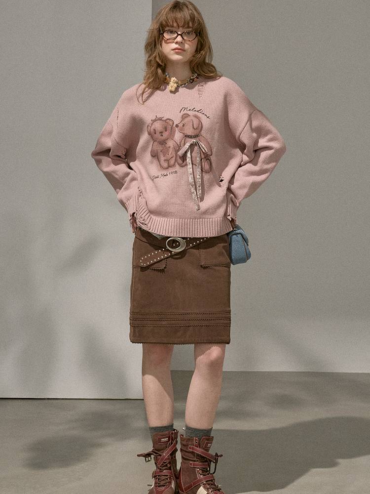 Large Pockets Leather Skirt【s0000014410】