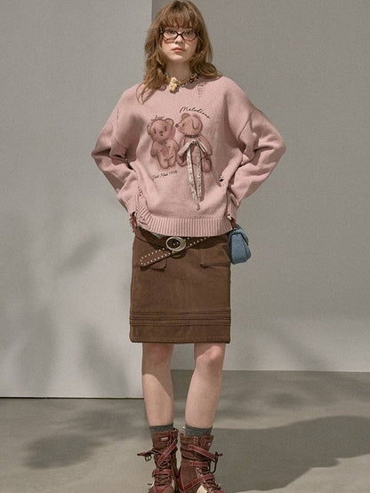 Large Pockets Leather Skirt【s0000014410】