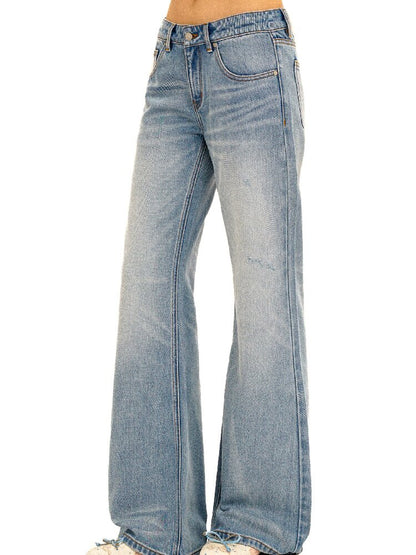 Lyocell Acetic Acid Bootcut Jeans【s0000016423】