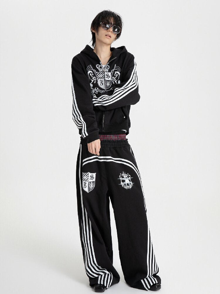 Plaid Double Waist Printed Sweatpants【s0000018571】