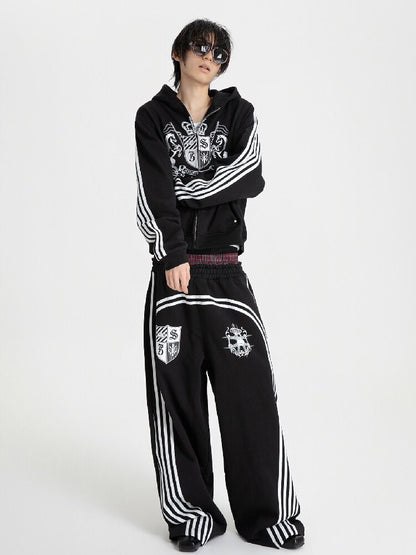 Plaid Double Waist Printed Sweatpants【s0000018571】