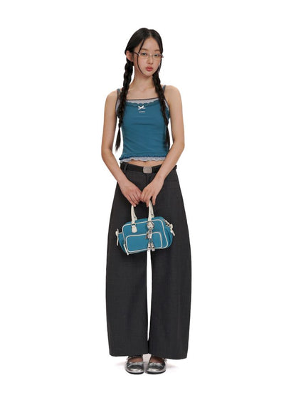 Micro Machete Draped Wide Leg Western Trousers【s0000012507】