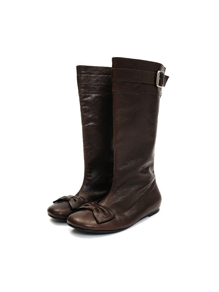 Oil Wax Cowhide Butterfly Boots【s0000016081】