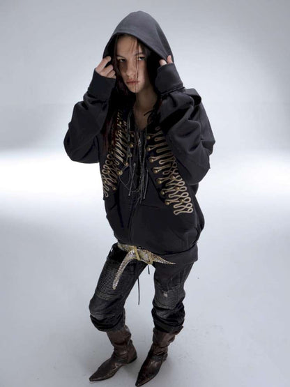 Classic Napoleon Embroidered Hooded Zipper【s0000014711】