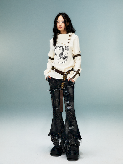 탈착식 긴 슬리브 니트 탑 [S0000011482]