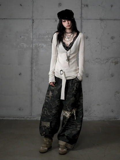 Embroidered Camo Pants【s0000014116】