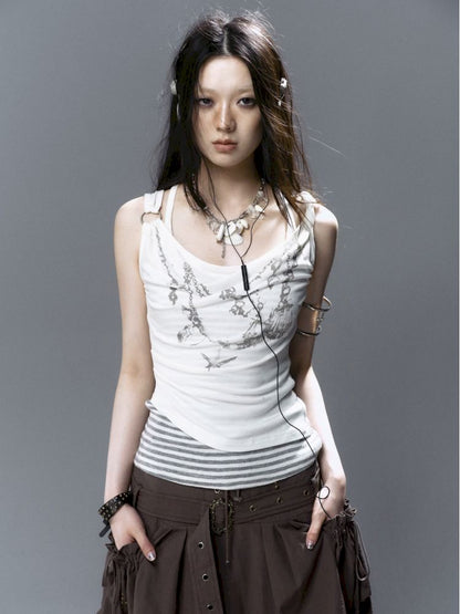 Striped Knit Cami Tank【s0000012628】