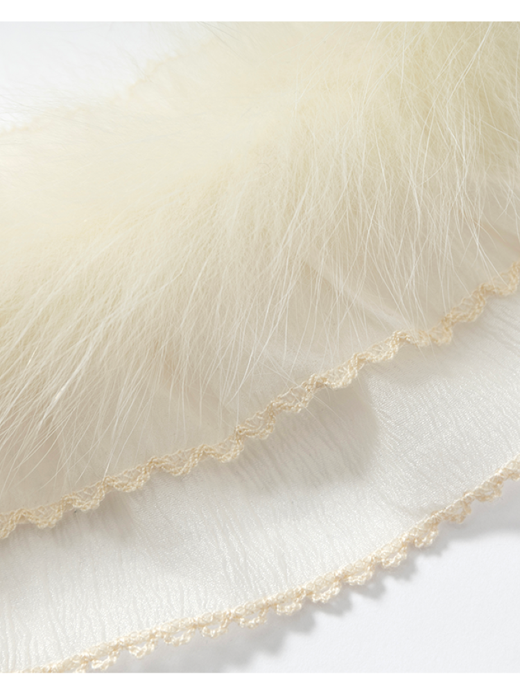 Court Lace Layering Furry Scarf【s0000014932】