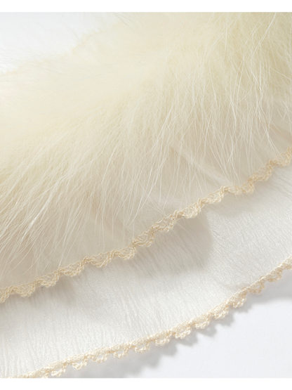 Court Lace Layering Furry Scarf【s0000014932】