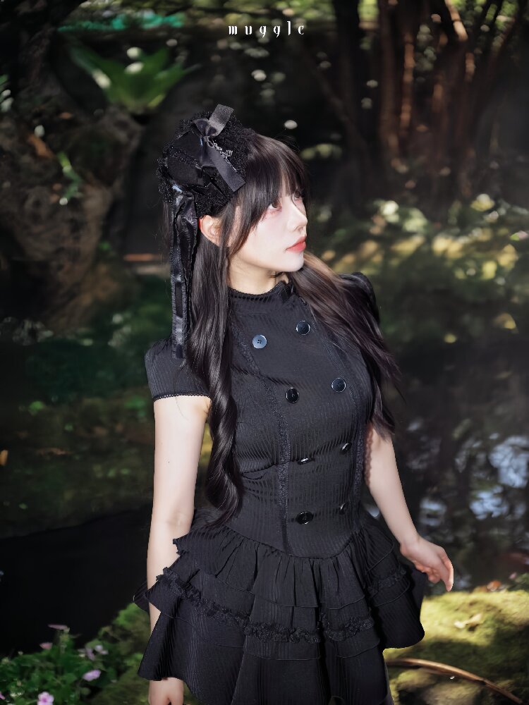 Gothic Lace Double Breasted Dress【s0000016939】