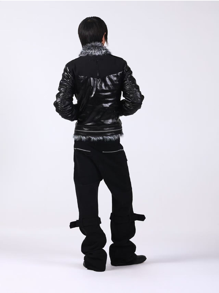 Washed Denim Metal Zip Stacking Jeans【s0000018189】