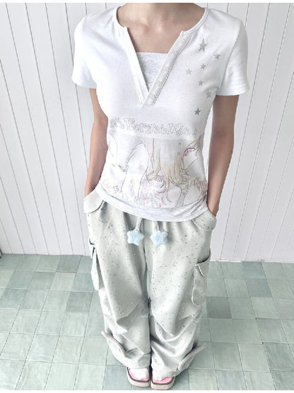 Dreamcore Angel Silver Fake T-Shirt【s0000016544】