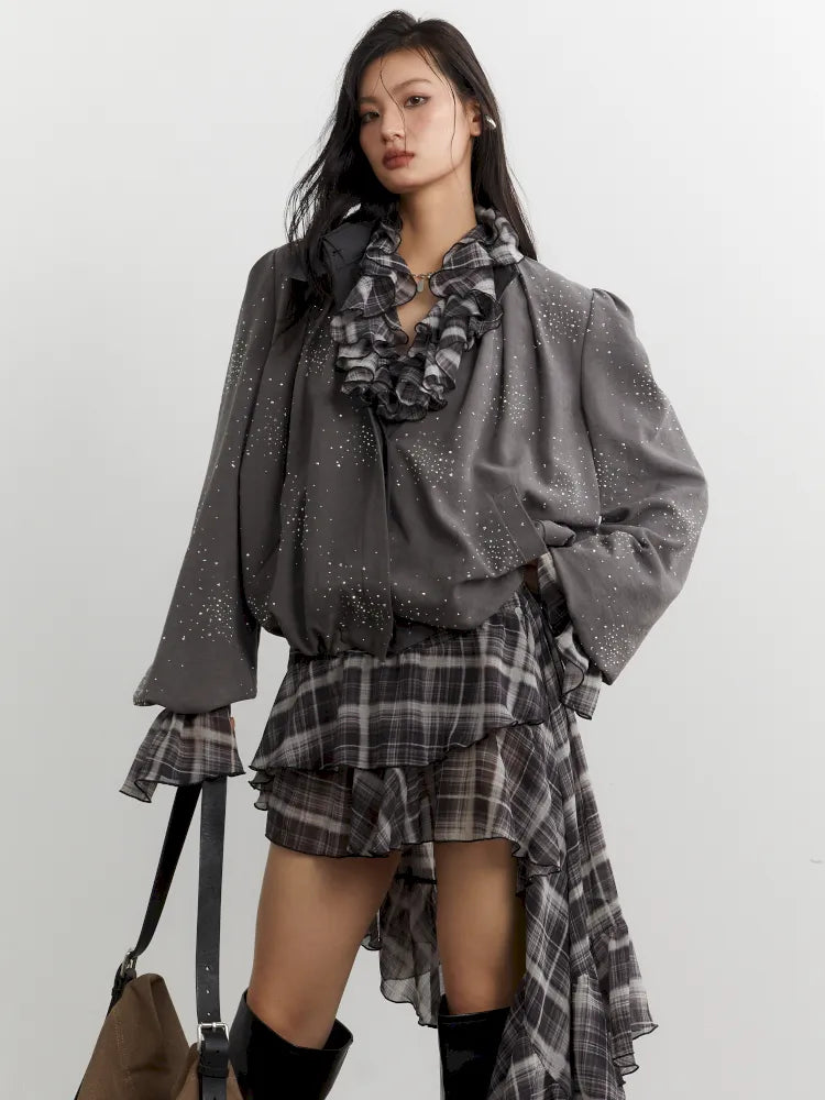 Diamond Pleated Short Jacket【s0000014035】